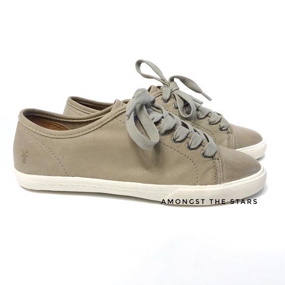 Frye Leather Low Lace Grey Lace Up Sneakers - Picture 3 of 8